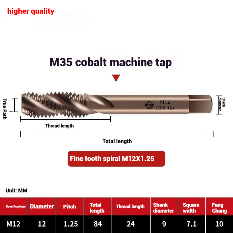 1084-M35 cobalt taps machine use high speed steel stainless steel special taps straight groove spiral apex backtapping taps Shandong Denso Pricision Tools Co.,Ltd.